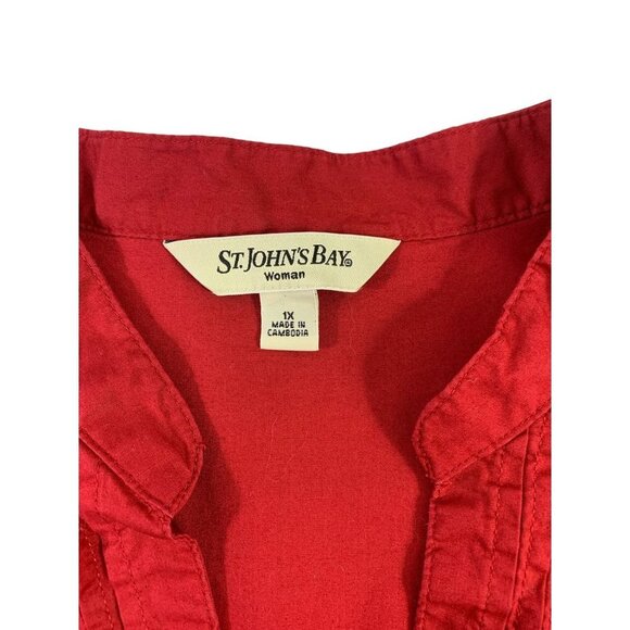 St Johns Bay Women's Cherry Red Top - Picture 4 of 8
